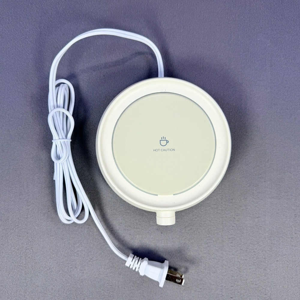 J01 Electric Mug Warmer OS White Adjustable Heat Office Desk Accessory
